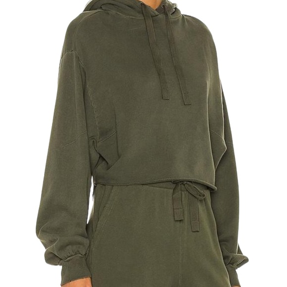 FRAME | Green Easy Cropped Hoodie Sweatshirt Size Medium - Picture 3 of 9